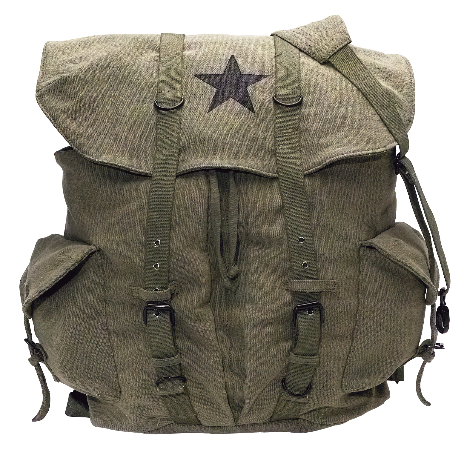 washed canvas backpack